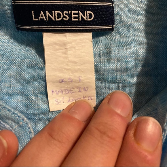 Lands End Women’s Long Sleeve Button Down Light Blue Shirt Size XS - Picture 6 of 6